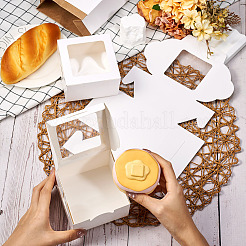 Cajas de galletas de papel cuadradas con ventana cuadrada transparente&nbsp;CON-TAC0001-12B-01