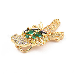 Porte micro ouvrent pendentifs zircone cubique en laiton de placage&nbsp;LS-ZIRC-C035-01G-01