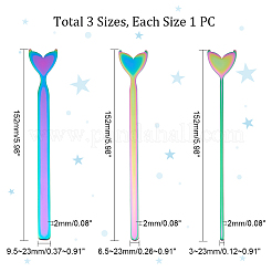 3 pz 3 strisce vuote di bracciale a coda di pesce in acciaio inossidabile&nbsp;FIND-UN0001-96MC