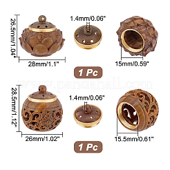 2 Stück 2 Stile gravierte Hohlholzanhänger&nbsp;WOOD-CA0001-59