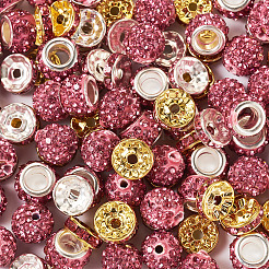 120 Stück 4 Stile flache runde Eisen-Strass-Abstandshalterperlen&nbsp;FIND-TA0005-68