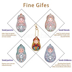 Kits de llavero con pintura de diamante para muñeca matrioska 5d diy&nbsp;DIY-WH0167-08A