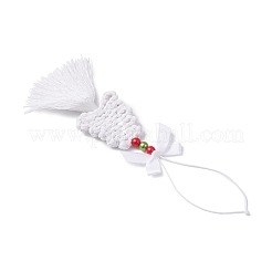 Décorations de pendentif pompon en polyester&nbsp;HJEW-JM04479-03