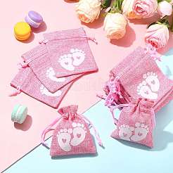Borse con coulisse in poliestere a forma di impronta di bambino&nbsp;ABAG-FZC0001-01B