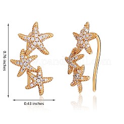 925 orecchini pendenti a forma di stella in argento sterling con zirconi chiari da donna&nbsp;JE962A