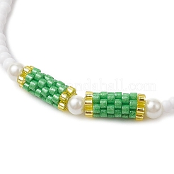 Braccialetti elastici con perline di vetro per le donne&nbsp;BJEW-MZ00153-02