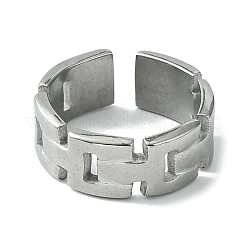 Anillo de puño abierto de acero inoxidable 304 que no se deslustra&nbsp;RJEW-L110-023P