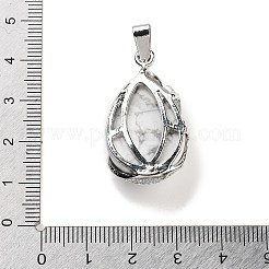 Natürliche Howlith Teardrop-Anhänger&nbsp;G-G112-03P-08