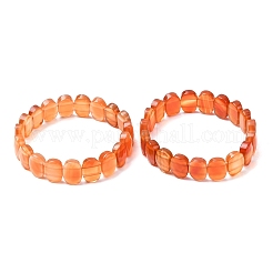 Bracelets extensibles en perles de cornaline naturelle teintées et chauffées&nbsp;BJEW-K251-07P