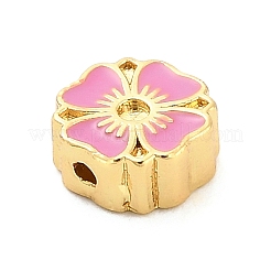 Montures de perles en laiton émaillé et strass en forme de fleur&nbsp;KK-H527-01G-03