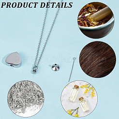2 collana con ciondolo a forma di cuore in acciaio inossidabile per bara cineraria&nbsp;NJEW-CN0001-25