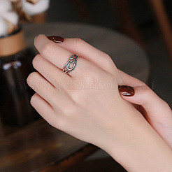 Verstellbare Fingerringe aus Sterlingsilber mit Kreuz 925 für Damen&nbsp;FS-WG7B509-01