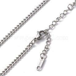 Collar de cadena de eslabones de acero inoxidable 304 antideslustre para hombres y mujeres.&nbsp;NJEW-K245-018E
