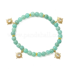 Braccialetti con ciondolo in ottone micro pavé di zirconi cubici trasparenti&nbsp;BJEW-JB14058