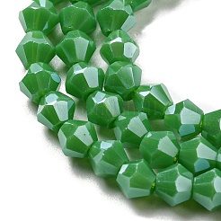 Brins de perles de verre galvanisées de couleur unie opaque&nbsp;GLAA-F029-P4mm-C08
