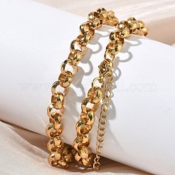 Colliers à maillons rolo en acier inoxydable 304 de 7 mm pour femmes et hommes&nbsp;NJEW-Z115-01G