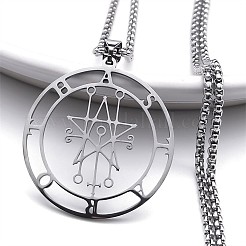 Colliers pendentifs pentagramme en acier inoxydable 201&nbsp;FS-WG4F203-01