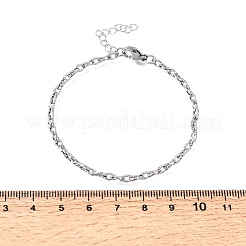Bracelets à maillons ovales torsadés en acier inoxydable 304 de 3 mm pour homme et femme&nbsp;SA-CBAB767-17A-P
