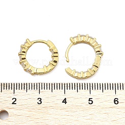 Orecchini a cerchio in ottone con zirconi cubici chiari micro pavè&nbsp;EJEW-D311-136G