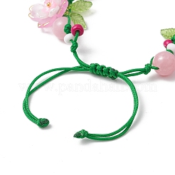 Bracelets tressés en perles acryliques florales pour femmes&nbsp;BJEW-MZ00184-02