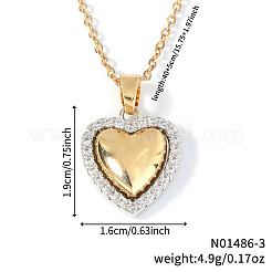 Elegantes collares colgantes de circonita cúbica transparente con micropavé de latón para uso diario.&nbsp;EA0793-1
