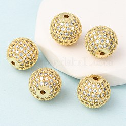 Cz Messing Micro Pave Zirkonia runde Perlen&nbsp;LS-ZIRC-L017-05G