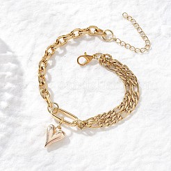 Herz Legierung Charme Armbänder&nbsp;BJEW-JB12775-02