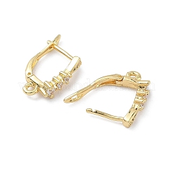 Micropave de latón claro fornituras de aretes de aro de circonio cúbico&nbsp;KK-Z143-05G