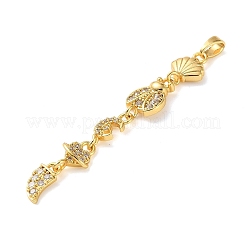 Pendentifs en laiton zircon cubique transparent&nbsp;LS-KK-D101-01A-G