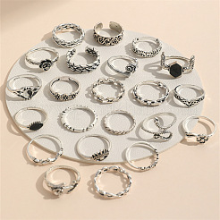 22 Stück Fingerring-Sets aus Emaille-Legierung&nbsp;FS-WG8BC7B-01