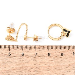 Set di orecchini a bottone e orecchini a cerchio a forma di cuore in acciaio inossidabile 304&nbsp;EJEW-K268-93G-01-2