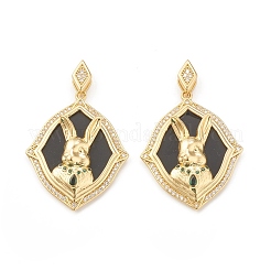 Pendenti ecologici in ottone con micro pavé di zirconi&nbsp;KK-I698-13G