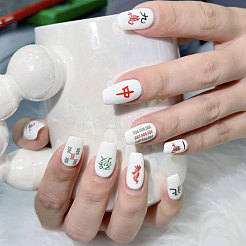6 Blatt 6 Stile Mahjong Muster Kunststoff Nail Art Aufkleber&nbsp;MRMJ-CA0001-59