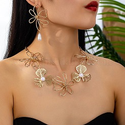 Ensembles de colliers et boucles d'oreilles pendantes en alliage et plastique&nbsp;FS-WG745E2-01