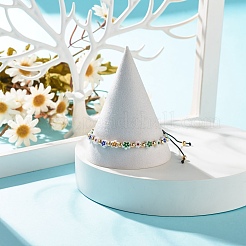 Bunte Malerei-Blume mit geflochtenem Sternperlenarmband&nbsp;BJEW-JB07849