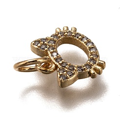 Ciondoli in ottone zirconi chiari micro pavé&nbsp;ZIRC-B002-55G