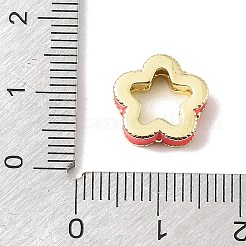 Perline distanziatrici a forma di fiore in smalto ottone&nbsp;KK-CBAF2EC-02G