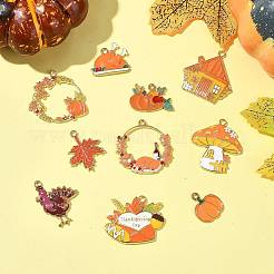 10 Stück 10 Stile Thanksgiving Day Thema Legierung Emaille Anhänger&nbsp;ENAM-FS0003-78