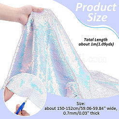 Tessuto in paillettes reversibili in pvc&nbsp;DIY-WH0430-543E