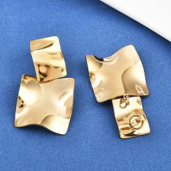 Quadratische Ohrstecker aus 304 Edelstahl&nbsp;EJEW-K268-79A-G