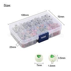 480pcs 8 flache runde leuchtende Acrylperlen&nbsp;DIY-YW0003-01