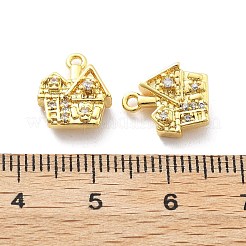 Pendentifs avec zircon cubiques à micro-pavés en laiton&nbsp;KK-U049-04G-02