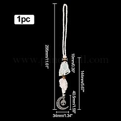 Decorazioni pendenti in quarzo rosa naturale e avventurina verde&nbsp;HJEW-WH0036-14