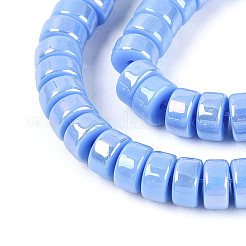 Brins de perles en verre opaque plaquées de couleur AB&nbsp;GLAA-T026-3x6mm-P07