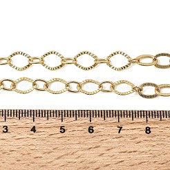 7 mm strukturierte ovale Gliederketten aus Messing&nbsp;NJEW-L013-10G