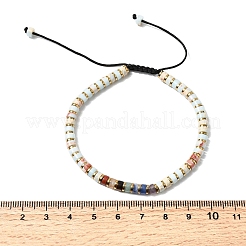 Bracelets ajustables unisexes en perles d'hématite non magnétique et pierres précieuses naturelles&nbsp;BJEW-K251-09