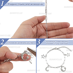 12 Stück 304 Edelstahl Büroklammerketten Armbänder für Männer und Frauen&nbsp;BJEW-SC0001-63P