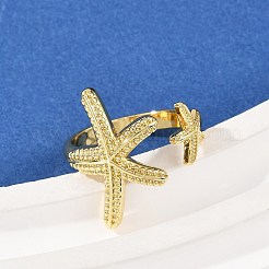 Bagues de manchette ouvertes en laiton pour femmes&nbsp;RJEW-R032-05G