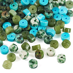 200 stücke 4 arten natürliche grüne spot jaspis & taiwan jade & gefärbt howlith & african türkis (jaspis) perlen&nbsp;G-TA0003-05B