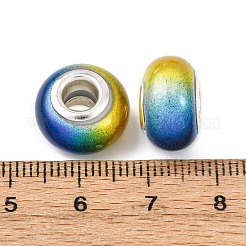 Perline europee rondelle in resina opaca bicolore&nbsp;RESI-Z046-02J